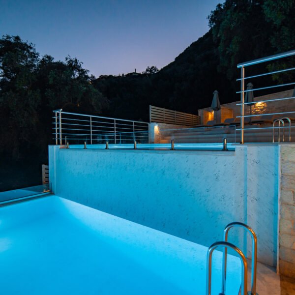 Pool area, night view